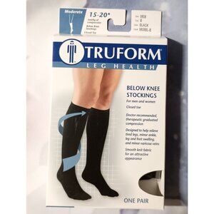 Truform 15-20 mmHg Black Compression Socks Size B Leg Health Support NEW
